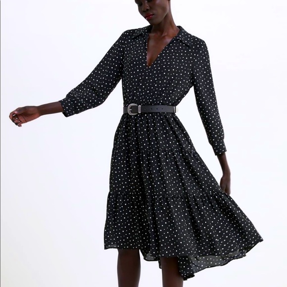 ZARA polka-dot belted dress - Picture 2 of 3